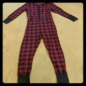 Plaid adult onesie